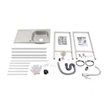 29.5*15.7*29.5 In Modern Silver Freestanding Rectangular Sink With Operation Countertop And Bottom Shelf - Silver - View 10