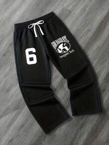 New Men's Casual Long Pants. Drawstring Minimalist Design. Pockets On Both Sides - Convenient For Carrying And Storage. Suitable For Outdoor And Daily Wear - Black - View 2