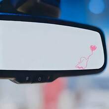 1pc Cute Heart-Shaped Balloon Vinyl Sticker - Waterproof Removable Adhesive, Black & White Minimalist Design With Smile And Balloon Pattern, Round Sticker Suitable For Car Rearview Mirror, Laptop, Water Bottle, Book, Phone, Truck - Easy To Apply And Residue-Free Removal, Cute Decoration For Halloween And Daily Use, Durable Vinyl Material, Fun Heart-Shaped Balloon Design - A - View 6