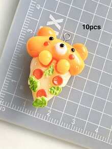 10/20/100pcs Realistic Bear Bread Resin Charms, Cream Glue Pendant Decor DIY Handmade Keychain Bag Charm Accessories Ornament - Multicolor - View 15