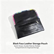 Portable Large‑Capacity Storage Bag, Multi‑Compartment Design With Zipper Pocket And Card Slot, Flip‑Open Travel Accessories Organizer Bag, Practical Gift For Daily Use, Christmas Gift For Family And Friends - Flip-top Storage Bag - View 7