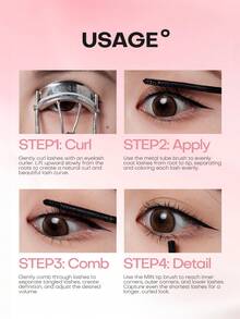 MISTINE Maskara 3-in-1 Memanjangkan, Tahan Air, Tahan Lama 24 Jam, Melengkungkan, Tidak Luntur, Tidak Menggumpal, 4.5g, Hitam/Cokelat/Biru - View 10