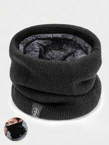 1pc/Set Thermal Lined Thickened Knitted Neck Warmer Winter Outdoor Cycling Skiing Windproof Warm Neck Gaiter Face Mask Unisex - Multicolor - View 6