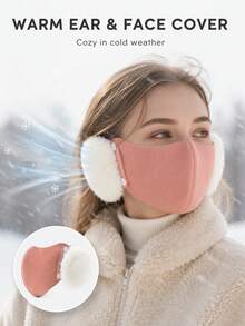 Masker Wajah 2-in-1 yang Dapat Dilepas dengan Pelindung Telinga, Motif Awan, Hangat & Lembut, Pelindung Telinga 3D yang Tipis dan Bernapas, Masker Wajah Luar Ruangan Tebal Tahan Angin dan Dingin untuk Musim Gugur/Dingin - MultiWarna - View 8