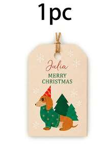 Custom Christmas Gift Tags, Festive Personalized Name Gift Cards For Holiday Wrapping, Customized Name Present Labels, Customizable Xmas Party Favor Tags, Pet Style, Secret Santa Gift, Stocking Stuffer, Merry Christmas, Christmas Ornaments, Family - Style a - View 15