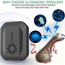 1pc Ultrasonic Mosquito Repeller - Electronic Mosquito Repelling Tool For Home, Apartment And Office - Keep Mosquitoes Away During Relaxing Indoor Time + Ultrasonic + Rat Repellent Device - Q05 - View 11
