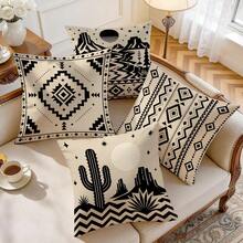 4pcs/1pc Western Desert Geometric Pattern Pillow Covers, Single-Sided Printed Pillow Covers, Suitable For Living Room, Bedroom, Home Decor, All-Season Pillow Covers - Multicolor - View 6