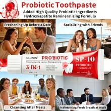 Pasta Gigi Probiotik ADJANISS: Formula 3-in-1 untuk Memutihkan, Merawat Gusi, dan Menyegarkan Napas. Mengandung Probiotik dan Hidroksiapatit. SP - Probiotik. Untuk Dewasa. Ukuran Perjalanan. 1 buah 100g/3,53oz. - Probiotik - View 7