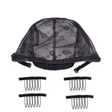 Elastic Stretch Wig Net Cap Black 8pcs Set, Wig Net Cap Hair Bag Net, Elastic Wig, Halloween - View 2
