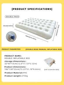 LUANXOR Thickened Flocked Inflatable Mattress | Outdoor Camping Moisture-Proof Pad & Portable Home Slouchy Bed (Includes Single/Double Size And Manual Air Pump) - Manual Version - View 5
