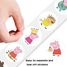 500PCS/Roll Family Animation Seling Stickers Cute Pigs Cartoon Roll Decal DIY Luggage Phone Guitar Scrapbook Waterproof Stickers Party Gifts - View 2