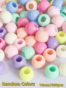50pcs Acrylic Large Hole Round Solid Color Beads DIY Bracelet Necklace Phone Chain Pendant Tassel Dreamcatcher Jewelry Accessories - Multicolor - View 18