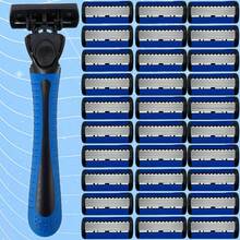 6‑Layer Blades Men Manual Razor, Replaceable Shaving Heads Ergonomic Non‑Slip Handle Smooth Beard Shaving Tool - Safety Tazor + Blade - View 13