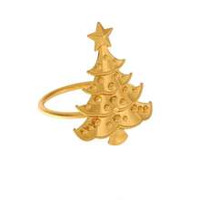 2/4pcs Christmas Tree Napkin Rings With Christmas-Themed Stars As Napkin Clips. Gift For Holiday Gatherings, Holiday Parties. For Camping Essentials, Festivals, Room Decor, Party Decorations, Wedding Decorations, Home Decor And Accessories. - Multicolor - View 8