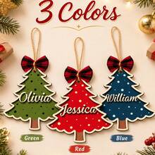 Custom Rustic Christmas Tree Name Ornament, Personalized Wooden Hanging Decor, Customized Xmas Tree Decoration For Home, Customizable Name Family Christmas Keepsake, Holiday Gift, Festive Room Decor, Christmas Decoration, Gifts For Family And Friends - Style C - View 4