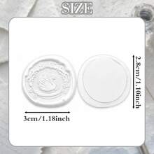 20pcs 3D Swan Wax Seal Stamps, Exquisite Embossed Design, Suitable For Wedding Invitation Sealing, Wedding Place Card Marking, Also Applicable For Holiday Gift Packaging And Sealing, Handmade DIY - Pearlescent White - View 2