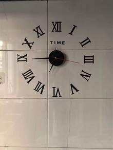 Acrylic Wall Clock, Vintage Roman Numeral & Pointer Design, Asymmetrical Shaped Panel, DIY Decoration Easy Installation (No Tools Required), Suitable For Office And Other Locations - 1PC - View 11