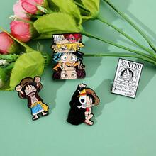 One Piece Q版動漫角色琺瑯領針路飛 索隆 山治 喬巴 羅賓 布魯克 胸章 徽章 背包裝飾 粉絲禮物 - 彩色 - 查看 10