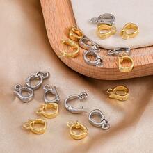 2/5/8Pcs 18K Gold-Tone Copper Oval Spring Clasp Pendant Connector, Suitable For Jewelry Making And DIY Handmade Jewelry Accessories - Copper Jewelry Buckle - View 4