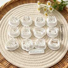 13Pcs Cute Animal Head Polymer Clay Cutters, Cat Rabbit Bear Dog Pattern Clay Molds, DIY Handmade Earring Pendant Jewelry Craft Tools - 13pcs - View 4