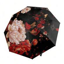 1PC Floral Multi-Color Umbrella, Cute Beautiful Elegant Faux Plant Style, Dual-Use Sun And Rain Portable Windproof Parasol, Decorative Umbrella, Suitable For Weddings, Birthdays, Parties, Outdoor Activities, All Seasons, Can Be Given As A New Year Gift - Multi-color - View 1