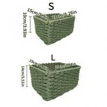 1pc/3pcs Handwoven Storage Baskets Set, Paper Rope Baskets For Home Organization, Suitable For Living Room, Bedroom, Cabinet, Office, Home Decor, Farmhouse Decor (Small + Medium + Large), Shelf Baskets, & Valentine's Day Decor - Army Green - View 11