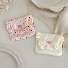 Ruffle Flap Coin Purse, Polka Dot Bow Card Holder, Travel Portable Earphone & Lipstick Storage Bag - Multicolor - View 7