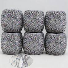 Yarn For Crochet Sequin Sparkle Yarn Set 300g 6 Balls Glitter Crochet Thread Chunky Yarn For DIY Knitting Handmade Crafts Sweater Scarf Hat Making Supplies - Deep Purple - View 14
