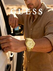 Guess Men's Bracelet Watch Round Multi-Dial Chronograph Style Textured Bezel Rugged Dial Quartz-Style Business Casual Office Daily Wear Special Edition - one-size - View 3