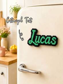 Ayotu Customized Personalized Text Fridge Magnets, Perler Beads Style Magnetic Fridge Magnets, Customizable Name Or Number, Hama Beads Storage Stickers Decoration, Ideal Choice For Decorating Fridge And Kitchen, Personalized Home Decor, Customized Memorial Kitchen Decoration, Fashionable DIY Crafts, Suitable As Customized Birthday/Housewarming Gifts For Mom, Best Friend, Bridesmaid, And Female Friends - Multicolor - View 12