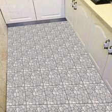 10pcs PVC Self-Adhesive Pebble Texture Floor/Wall Tiles, Modern Rustic Grey Faux Stone Design, Peel And Stick Removable Trimmable DIY Renovation, Suitable For Kitchen, Bathroom, Entryway, Balcony, Living Room Wall And Floor Decor - 10Pcs - View 1