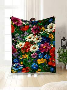 Soft And Comfortable Exquisite Printed Cute Animal Blanket, 2D Flat Print Pattern Multi-Purpose Blanket For Sofa, Bed And More, Outdoor Camping Leisure Blanket, Suitable For Home, Picnic, Travel, All Seasons Comfort, Modern Style, Polyester, Machine Washable - Multicolor - View 8
