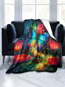 1pc Modern Style Soft & Comfortable Blanket, Minimalist Cool Design, Multi-Purpose Throw For Sofa, Bed And More, Outdoor Camping Leisure Blanket, Suitable For Home, Picnic, Travel, All-Season Comfort, 280gsm Polyester, Machine Washable - Multicolor - View 4