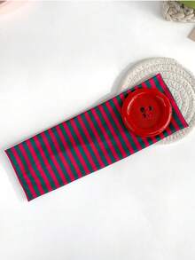 1pc/4pcs Women's Sweet Cool Style Contrast Color Striped Headband, Fashion Elastic Large Button Headband, Niche Sports Outdoor Versatile Headband Hair Accessory - Multicolor - View 13