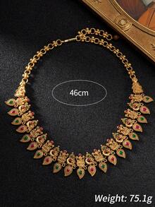 1 Necklace 1 Pair Earrings Vintage Temple Style Heavy Work Jewelry ...