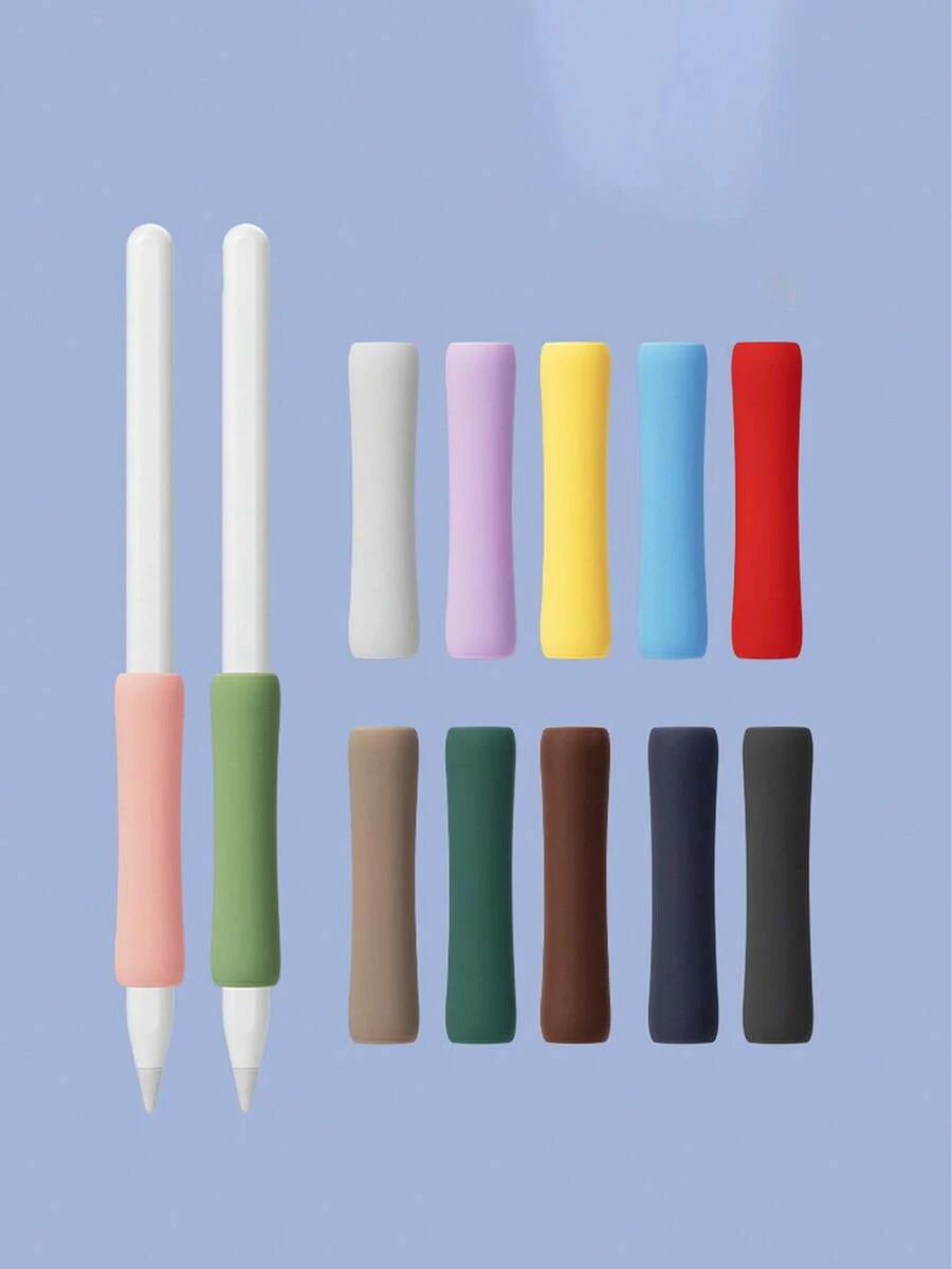 1件/2件/4件/8件裝圓形矽膠筆握套，相容 Apple Pencil 第1代/第2代，柔軟矽膠，舒適握感，為您的觸控筆提供更好保護 - 彩色 - 查看 1