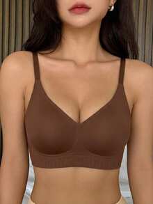 DAZY Brown Seamless Adhesive Wireless Soft Jelly Bra, Comfortable & Fashionable For Women, Suitable For All Seasons And Everyday Wear - Brown - View 3
