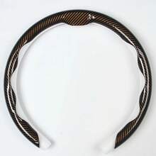 1 bọc vô lăng chống trượt vân sợi carbon giả, phong cách tối giản, bóng cao, phản quang cao, có vạch căn giữa, lắp dễ dàng, không vòng trong, cho ô tô/xe bán tải/SUV/MPV/xe van, vô lăng chữ D/hình O/tròn - Họa tiết giả sợi carbon - Xem 15