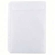 A5 6-Ring Transparent PVC Loose Leaf Notebook, Replaceable Loose Leaf Diary, Includes Lined/Grid/Blank Refill Paper And Loose Leaf Pockets, DIY Planner Storage Notebook, School Office Stationery - A5 - View 6