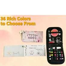 EDCUEBE7 Portable Sewing Kit And Stitching Guide Book, Home Sewing Tool Set With Thread Box, Mending Needle And Thread Box, Stitching Tool. Handmade Sewing DIY Needle And Thread Bag Sewing Tool Set. Suitable For Beginners And Holiday Gifts (Accessories Color Random) - Sewing Kit + Stitching Book - View 14