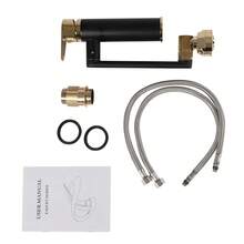 RIBASUBB Bathroom Faucet 360° Swivel Dual Function Sprayer Brass Black Gold Modern Lever Ceramic Valve - Black and Gold - View 2