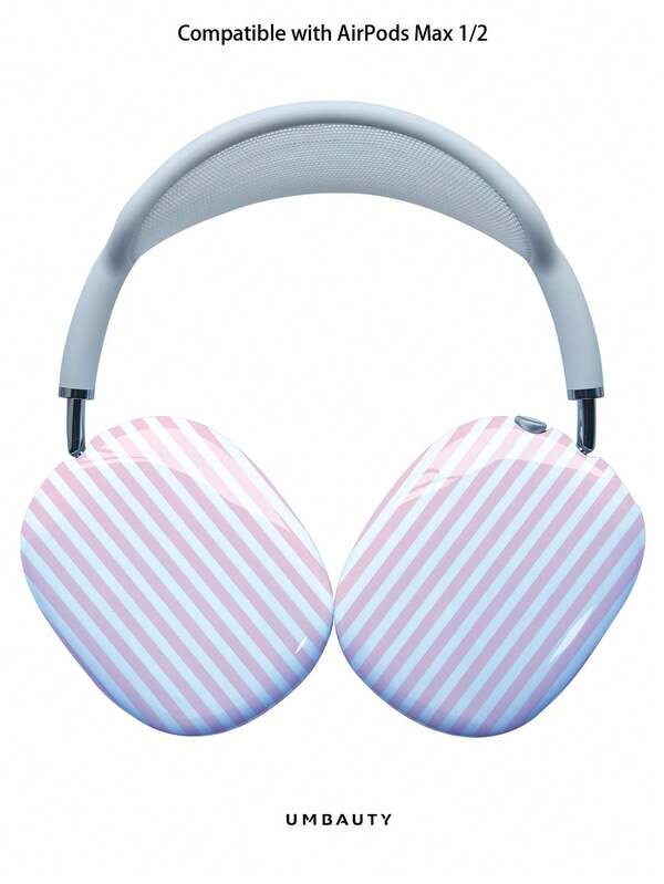 GIIPPA Glossy Hard Ear Cup Protective Cover, Striped Pattern, Unisex Anti-Scratch Shell Compatible With AirPods Max 1/2 Oval Over-Ear Headphones For Daily Commute, Campus, Cafe, Travel, Picnic And Other Scenes, Matching Accessories