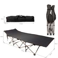 Foldable Guest Folding Camping Bed With Removeable Cushioned Mattress - Grey - View 2