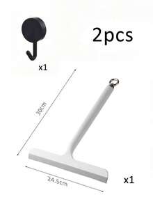 2pcs Glass Surface Cleaner And Silicone Material Scraper With Convenient Handle, Hook For Hanging Storage, Saving Space. Suitable For Bathroom, Shower, Kitchen, Mirror, Tile, Countertop - Multicolor - View 11