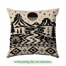 4pcs/1pc Western Desert Geometric Pattern Pillow Covers, Single-Sided Printed Pillow Covers, Suitable For Living Room, Bedroom, Home Decor, All-Season Pillow Covers - Multicolor - View 14