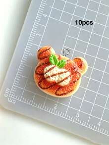 10/20/100pcs Realistic Bear Bread Resin Charms, Cream Glue Pendant Decor DIY Handmade Keychain Bag Charm Accessories Ornament - Multicolor - View 13