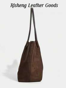 2026 New Vintage Premium Large Capacity Tote Bag / Shoulder Bag - Coffee - View 3