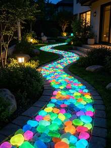 500/100/1pc Glow In The Dark Garden Pebbles, Colorful Glowing Stones, Suitable For Garden Lawn, Yard, Home Outdoor Path, Corridor And Aquarium Decoration. Glow In The Dark Stones Are Perfect For Fish Tank, Path, Flower Bed, Potted Plants, Driveway DIY Design, Home Decor And Christmas Decoration (Random Color And Style), Garden Decor Outdoor, Garden, Garden Ornaments Outdoor, Glow In The Dark, Gifts, Fairy Garden Stuff, Craft Supplies, Craft Supplies, Craft Supplies - Multicolor - View 5