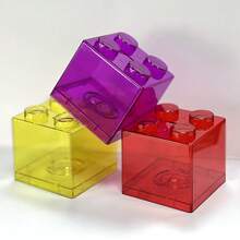Building Block Shaped Acrylic Transparent Coin Bank, Coin & Sundries Storage Jar, Home Decor, Holiday Gift, Birthday Gift - Multicolor - View 10