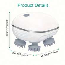 Portable Electric Scalp Massager With 4 Removable Massage Claws, 3-Speed Vibration Modes & Scalp/Back Massager Suitable For, Office, Travel - & Relaxation Device - View 5